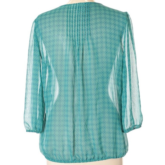 🆕️Beautiful sheer SJB teal blouse SOLD!!!!!! - Picture 4 of 4